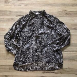 Jennifer Lopez Monochrome Animal Print Top